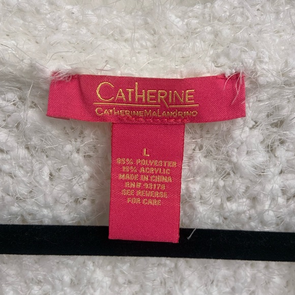 Y2K inspired Catherine Malandrino Ivory Fuzzy knit Button-Up Cardigan Large - Picture 4 of 6